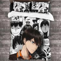 Haikyuu Vaikiška antklodės užvalkalas ir pagalvės užvalkalas Tinklinio kamuolio patalynės komplektas Berniukų Mergaičių Miegamojo Dekoracija Viengulis Dvigulis Dydis Vaikų Dovana EU Single(135*200cm)3pcs