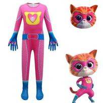 Superkitties super kitty tights onesie halloween cos costumes stage show costumes 100 rožinė