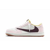 Travis Scott x Jordan Air Jordan 1 Low top Vintage Basketball Shoes Unisex Pink DZ4137-700 (Team330-) 40.5