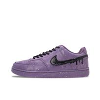 Nike Court Vision Purple Night Star Waterfall Leather Lightweight And Breathable Low top Skateboard Shoes Men's Black DH2987-101(Team646-) 41