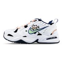 Nike Air Monarch 4 Slip Resistant Low top Chunky Sneakers Unisex White Green 415445-102(Team1265-M4) 38