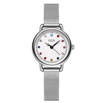 Gadi Birthstone Ladies Watch With Waterproof Quartz Movement For Elegant Women Silver White
