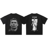 2026 Cristiano Ronaldo Futbolo Marškinėliai Oversized Dvišaliai Grafiniai Medvilniniai Marškinėliai CR7 Icon Star Vyrams Moterims Madingi Streetwear Kaklas 4XL