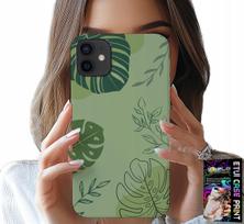 Etui Do Iphone 12 Mini - Zielone Liście Roślinne Wzory Plecki