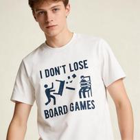 I Don't Lose Board Games Funny T-Shirt Retro Style Gamer Gift Shirt Men Women Unisex Daily Life Casual Cotton Short Sleeve S