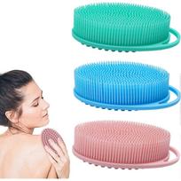 3PCS Silicone Body Scrubber Shower, Soft Gentle Shower Brush Loofah for Sensitive Skin, Lather Well, Handheld Cleansing Skin Brush for