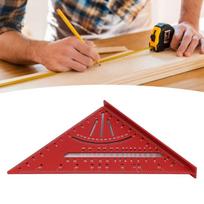 7 Inch Protractor Aluminum Alloy Marking Tool Multi Angle Measuring Tool  DIY Projects raudona