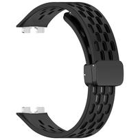 Magnetic Silicone Strapa For Huawei Band 10/9/8 Accessories Sport Wrist Breathable bracelet pulseira correa Huawei Band 10 Strap For Huawei Band 10 juoda