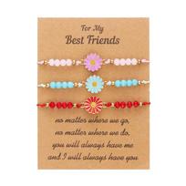 Vintage Sunflower Couple Bracelet For Women And Men Hand Woven Chain Daisies Charm Lucky Friendship Fashion Jewelry