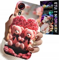 Etui Do Samsung Galaxy Xcover 7 - Rodzinka Różanych Misiów Serce + Szkło