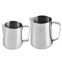 Stainless Steel Latte Art & Milk Frothing Pitcher - Large Belly Design 350ML Laser Scale Pitcher