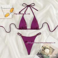 2024 Gem Triangle G-string Bikini Set Small fuksija