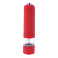 Electric Abs Salt Spice Herb Pepper Mill Grinder Kitchen Gourmet With Light raudona