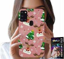 Etui Do Samsung Galaxy A21S - Świąteczne Renifery Choinki Laska Wzory