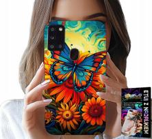 Etui Do Samsung Galaxy A21S - Motyle Motylki Kwiatki Róże Obudowa