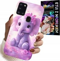 Etui Do Samsung Galaxy A21S - Słodki Słonik Na Różowym Tle Case +Folia
