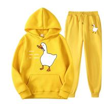 Snoopy Cartoon Anime Women Sweatshirt Sweatpants Set Fashion Men Pullover Pants Suit Spring Autumn Couple Hoodie Pant Sets S geltona