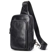 Vyriškas krūtinės krepšys 100 % natūralios odos rankinės su petnešėlėmis, rankinės Messenger Bag Vyriškas krepšys prabangus dizainerio rankinis juodas Crossbody Pack 0.43kg juoda
