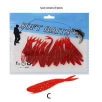 6cm Bioninis Minkštas Kirminas Masalas: Vieno/Dvigubo Spalvos Šakutės Uodega, 1,5 g, Prisotinta Druska Gėlavandenei Mandarininei Žuviai. 60mm/1.5g sidabras/raudona