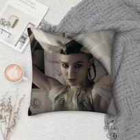 Singer Grimes Art Angels Pillow Case Square Double-Sided Printing Short Plush Sofa Cushion Cover Bedroom Bedside Pillow 12x12Inch