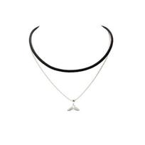 Wish velvet multi-layer fishtail necklace, creative choker mermaid tail short necklace sidabras