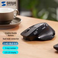 SANWA Ergonomic Dual-Mode Wireless Mouse