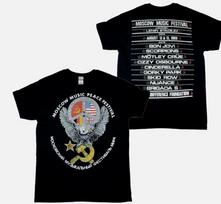 26 Bon Jovi Maskvos Muzikos Taikos Festivalis 1989 T-shirt Juoda Pilno dydžio S-5XL Unisex T-shirt XXL