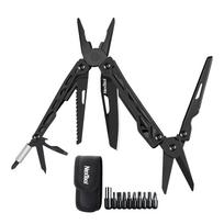 NexTool Black K1 with Screwdriver Folding Stainless Steel Tool Emergency Outdoor and Comes with Nylon Bag and Pouch Multi-Tool 11-in-1 Multi-Pliers