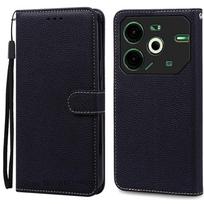 Pova 6 Neo Case For Tecno Pova 6 Neo Case Wallet Leather Flip Case For Techno Pova 6 Neo Cover Pova Neo 6 Phone Case Fundas Tecno Pova 6Neo (4G) juoda