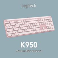Logitech K950 Ultra-Slim Multi-Device Wireless Bluetooth Keyboard rožinė