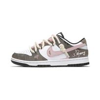 Nike Dunk Cherry Bomb, Jams Cushioning Abrasion Resistant Low top Skateboard Shoes Unisex Gray Pink DD1503-101(Team859-) 37.5
