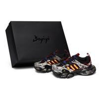 Adidas XLG RUNNER DELUXE Atsparūs trinčiai Žemi Bėgimo Bateliai Unisex Juodi Sidabriniai Oranžiniai Raudoni JQ2974(Team80-S-BOX) 42