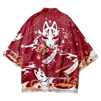 Tradiciniai azijietiški drabužiai Inari Fox kimono vyriški megztiniai Haori Yukata – puikiai tinka japonų įkvėptai išvaizdai XS