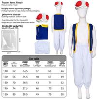 Super Mario Bros Kinopio Halloween Cosplay Costume for Role-Playing and Stage Performance Size 110