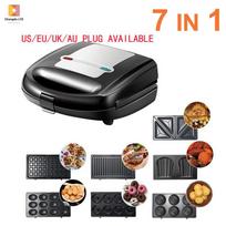 7-in-1 Sandwich, Waffle & Donut Maker with Detachable Plates for Breakfast & Baking EU Standard juoda