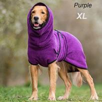Dog Bathrobe Pet Drying Coat Clothes Microfiber Absorbent Beach Towel for Large Medium Small Dogs Cats Fast Dry Dog Accessories (purple,M) violetinė