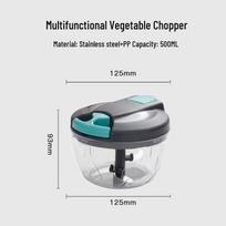 900ML Manual Blender, Vegetable & Meat Chopper, Garlic Press, Dumpling Filling & Chili Cutter.
