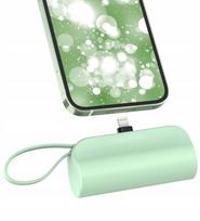 Mini Power Bank 5000Mah Kieszonkowy Powerbank Przenośna Ładowarka Port Iphone Zielony