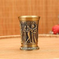Namų dekoras Vintage Egipto vyno taurė nedidelė metalinė kokteilinė viskio baro taurė P2 auksas