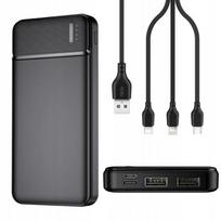 Power Bank 10000 Mah Usb / Usb-C Z Potrójnym Kablem 3W1