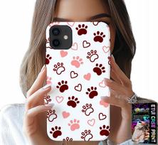 Etui Do Iphone 12 Mini - Psie Łapki Na Białym Tle, Pies, Kot, Miś