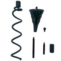 Metal Christmas Tree Stand Spiral Stake and Cone Base Kit for Secure Outdoor Tree Installation Compatible with Various Tree Sizes