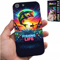 Etui Do Iphone 5 / 5S / 5C - Wzory Wędkarskie Ryby Połów Wędka Plecki