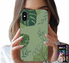 Etui Do Iphone Xs Max - Zielone Liście Roślinne Wzory Plecki