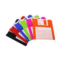 Set of 6 Convenient Coasters Set Floppy Disk Shape Cup Mats Drink Mats Silicone Texture Suitable for Various Cups Use Multicolor