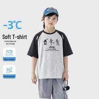 JEEP Kids' Breathable Short Sleeve T-Shirt 150cm pelenų pilka spalva