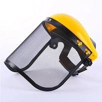1PCS Stainless Steel Garden Grass Trimmer Safety Helmet Hat with Full Face Mesh Splash Proof Face Screen Safety Protective Mask geltona