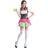 Oktoberfest Beer Maid Costume: German Bar Waitress Role-Play Outfit M