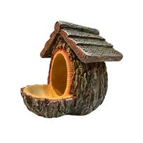 Outdoor Tree Bark Style Bird Feeder with Roof Design Hanging Garden Decor for Wild Birds Feeding Station