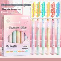 Kaba Bear Double-Ended Fluorescent Marker & Correction Tape for Students Chisel Tip
